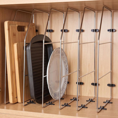 Blulu 4 Pcs Baking Sheet Organizer 18" x 20" Tray Dividers for Cabinets Kitchen Cabinet Dividers Vertical for Baking Sheets Chrome Pan Rack Storage Wires for Kitchen Cupboards (Black)