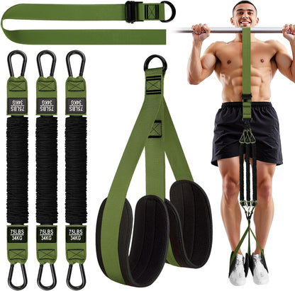 HPYGN Two Foots Pull Up Assistance Bands, Heavy Duty Resistance Band for Pull Up Bar, Adjustable Weight/Size with Fabric Feet/Knee Rest, Bands for Pull Up Assist for Strength Training, Pull Up