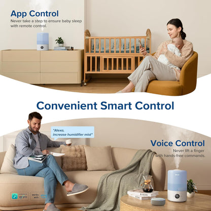 Levoit Top Fill Humidifiers for Bedroom, 2.5L Tank for Large Room, 25dB