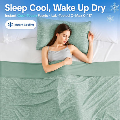 Cooling Blanket Queen Size for Hot Sleepers, Q-Max >0.4, 90 x 90 Inch, Grey