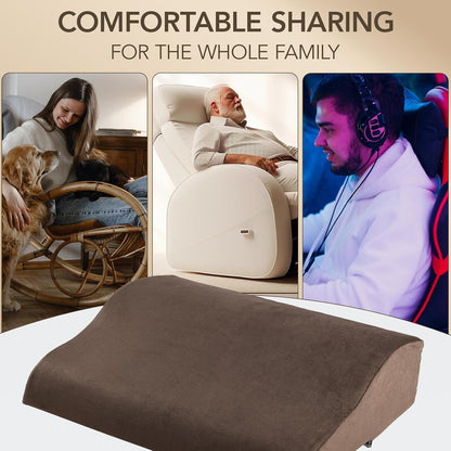 Lumbar Support Pillow for Recliner,Large Memory Foam Back Support Cushion for Sofa & Gaming Chair, Ergonomic Backrest Pillow for Elderly, Comfortable Couch Cushion with Machine Washable Cover,Gray