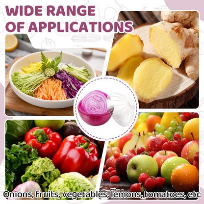 Reusable Onion & Tomato Storage Containers, Freshness Saver Keepers with Transparent Rotating Lid, Fridge Organizer for Fruit Vegetables, BPA-Free, Dishwasher Safe