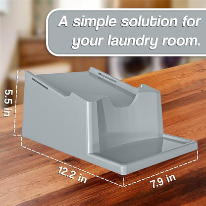 TidyFriend No-Spill Liquid Laundry Detergent Dispenser Holder, Laundry Soap Dispenser Holder with Drip Tray for Laundry Room Organization, Angled Downward Slope for Easy Pouring (No Strap, Ivory)