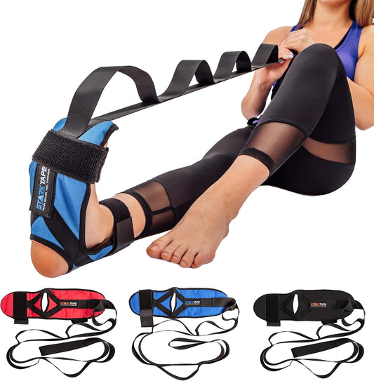 Foot and Leg Stretcher. Stretching Strap Loops for Plantar Fasciitis, Heel Spurs, Foot Drop, Hamstring, Quads. Improve Strength, Stretches, Achilles Tendonitis Stretch and Calf Pain Relief