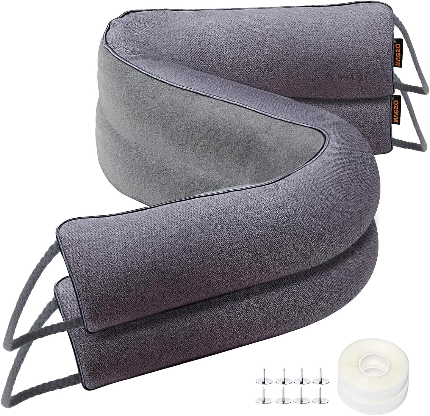 MAGZO Door Draft Stopper 36 Inches, Energy Saving, Gray | Weighted Sound Proofing for Door Draft Blocker, Under Door Gap Filler with Machine Washable Fabric