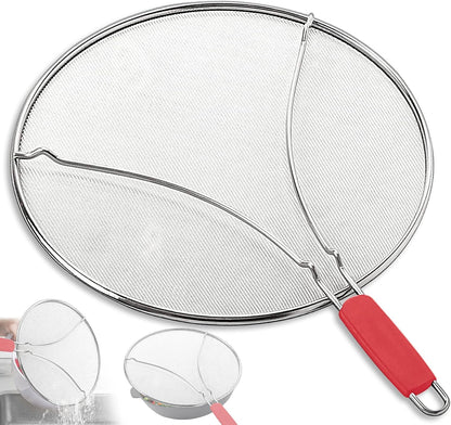 Splatter Screen for Frying Pan,Silicone Grease Splatter Guard, Heat-Resistant Splatter Guards for Cooking,Dishwasher Safe (9.8", 11.4", 13")