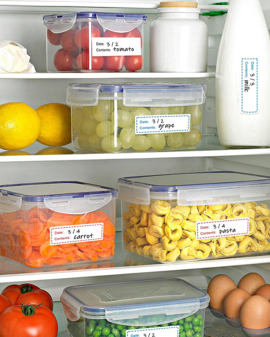 320pcs Removable Freezer Labels, 1 x 3 Inch Food Storage Stickers Food Labels, Refrigerator Freezer Paper Label, Mason Jar Labels Easy Clean Leaves No Residue, Red and Blue