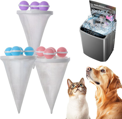 3PCS Washing Machine Lint Catcher, Floating Washing Machine Filter Bags, Reusable Washing Machine Hair Filter Mesh Bags, Laundry Lint Catcher for Washing Machine (Mix)