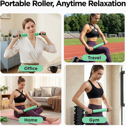 Wooden Cellulite Massage Roller for Legs and Thighs - Handheld Fascia Blaster Tool for Muscle Relief, Lymphatic Drainage & Body Sculpting - Anti Cellulite Massager for Women and Men (12 Wheel)