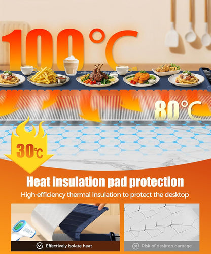 Warming Mat for Food, 26x15 Inch, Off White, Fast Heat, Child Lock