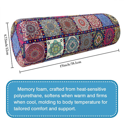 Neck Roll Pillow for Sleeping,Ergonomic Cylinder Tube Pillows for Cervical Spine and Neck Support,Versatile Roll Pillow for Bed,Office,and Travel,Memory Foam Bolster with Washable Cover
