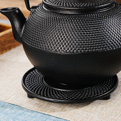 Sungmor Black Cast Iron Teapot Warmer - Base with Candle Holder | Heat Retaining Stand for Tetsubin or Glass & Ceramic Teapots