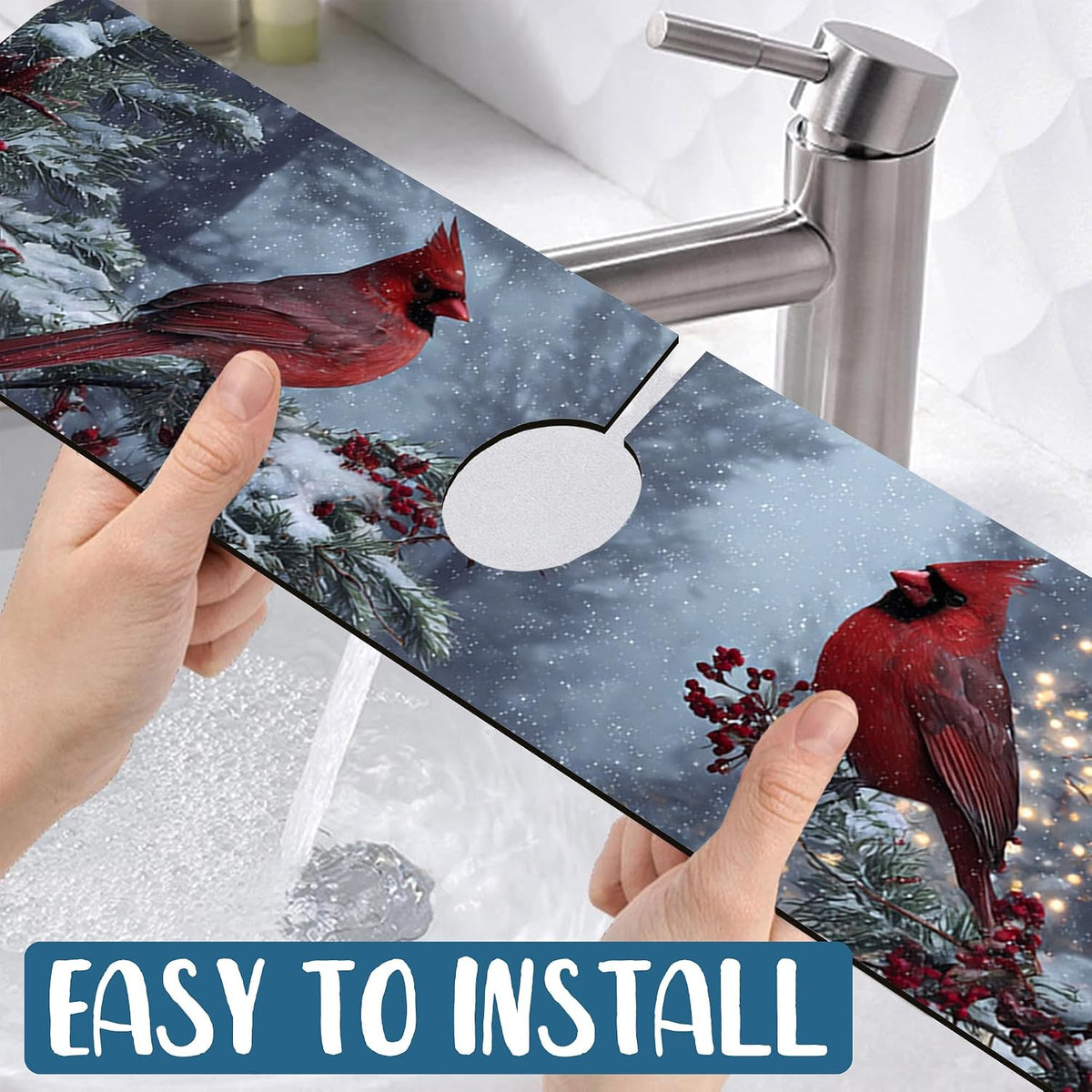 Faucet Mat for Kitchen Sink Absorbent Splash Guard Bathroom 23.5"X5.5"