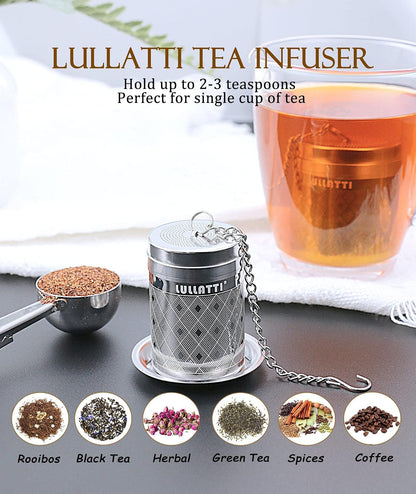 2 Pack 304 Steel Fine Mesh Tea Infusers for Loose Leaf Tea | Versatile for tea, spices & seasonings, fine mesh traps sediment, dishwasher-safe