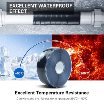 SIKEDEPRO Self-Fusing Silicone Tape 1" x 33' x 20mil Black, Waterproof & Heat-Resistant Rubber Repair Tape – No Residue, Electrical Insulating, Chemical Resistant for Automotive, Plumbing & Outdoor