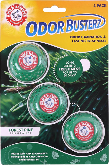 Arm & Hammer OdorBusterz® Odor Eliminator Balls, Clean Burst, 3 Count – Baking Soda Odor Control for Closets, Drawers, Hampers & Small Spaces