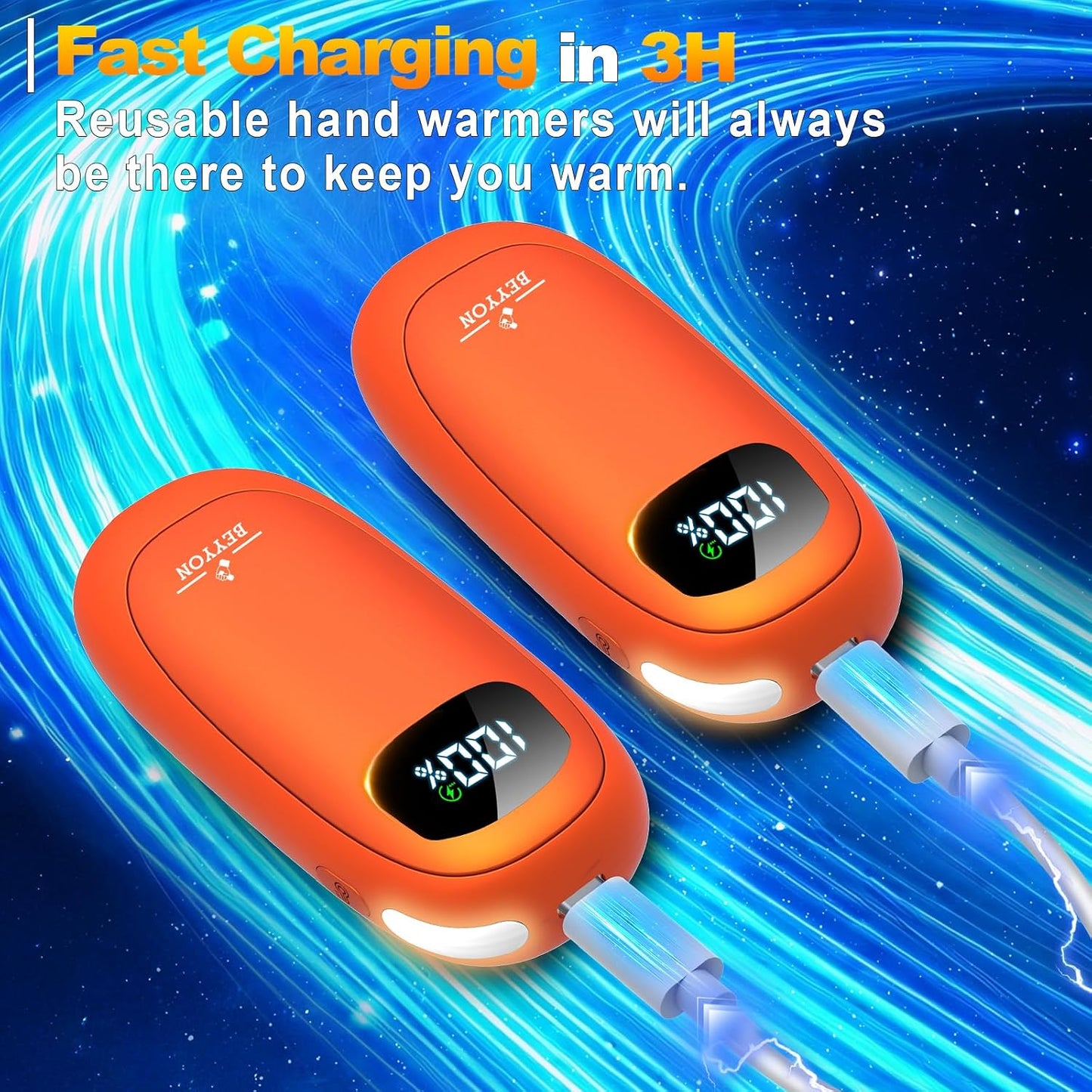 Hand Warmers Rechargeable-Electric Hand Warmers, Max 16 Hrs Warmth Up to 127℉, LED Display & Flashlight, Dual-Side Heating Portable Heater for Golf Hunting Camping for Men Women, Valentine's Day Gifts