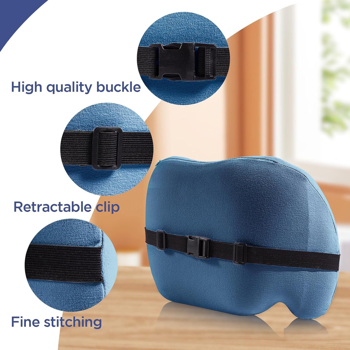 Lumbar Support Pillow for Office Chair, Memory Foam Car Back Cushion | Lumbar Pillow Lower Back with 4d Mesh Cover Adjustable Straps, Ergonomic Chair Back Pillow for Office, Car, Gaming Chairs