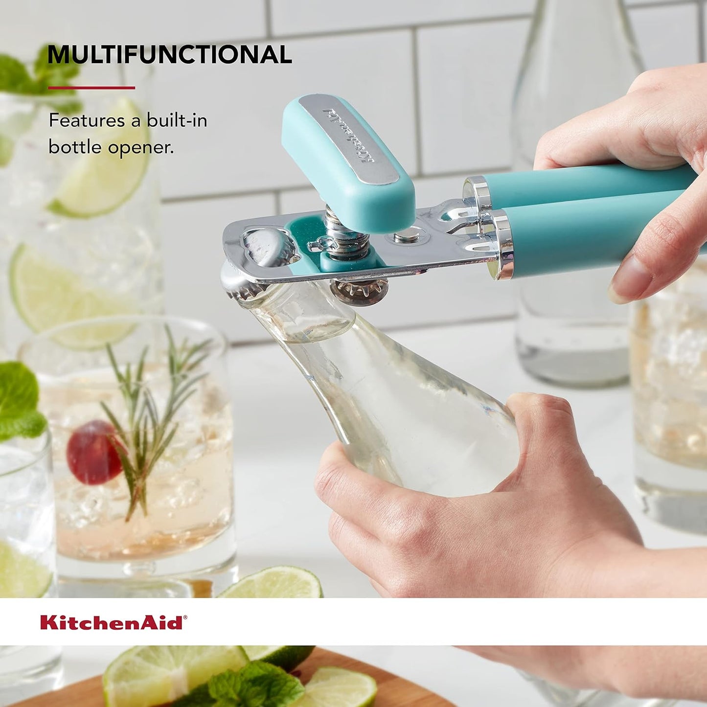 KitchenAid Gourmet Multifunction Can Opener/Bottle Opener, 8.36-Inch, Pistachio
