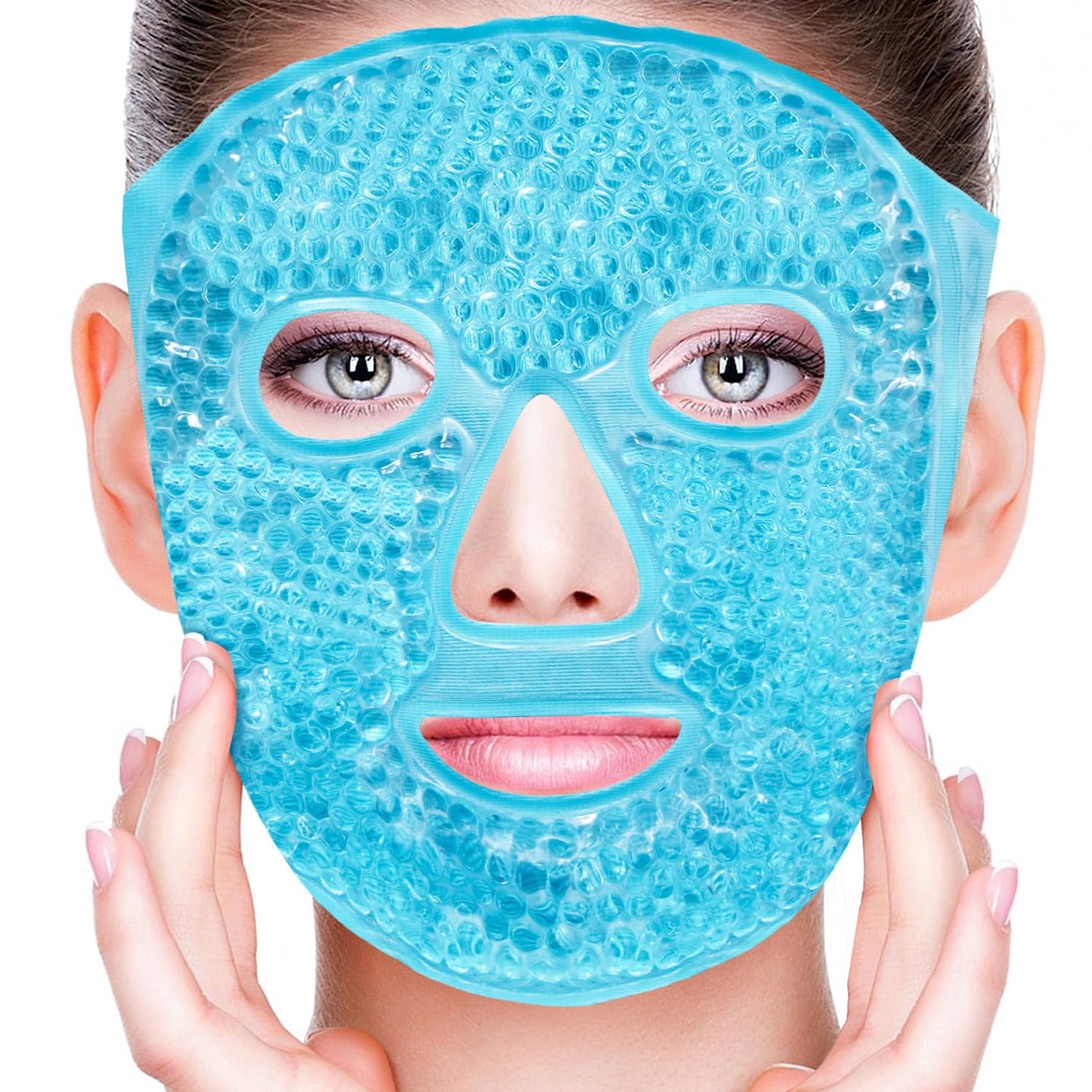 Cold Face Eye Masks Ice Face Mask Hot Cold Compress for Dark Circles, Puffiness, Migraines, Headache, Stress, Redness, Cooling Face Masks for Women Man, Skin Care
