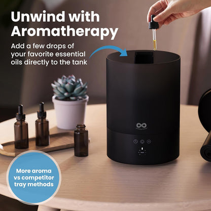 Everlasting Comfort 2.5L Top Fill Humidifier for Bedroom – 28dB Ultra-Quiet, Easy to Fill & Clean, 24HR Runtime, Night Light, Timer, Ultrasonic Cool Mist, Auto Shut-Off for Indoor Use