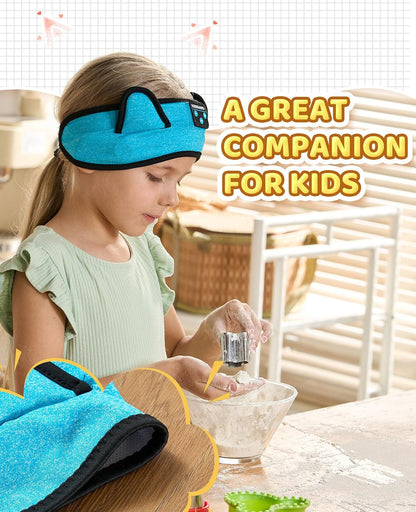 KIDSBAND Kids Bluetooth Headphones, Sleep Headband [Wireless & Wired Playback 2in1] Foldable Headphones for School/Travel/Tablet/Sleep