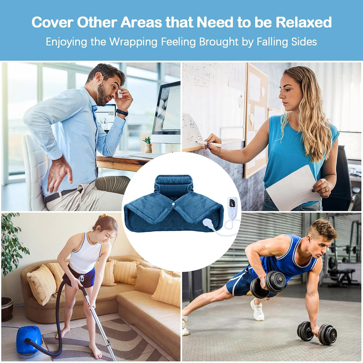 NIUONSIX Heating Pad for Neck Shoulders and Back, 2lb Weighted Heat Wrap