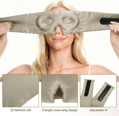 VOCOSTE 3D Pure Silk Sleep Mask with Travel Pouch, Black