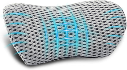 Lumbar Pillow, Memory Foam Lumbar Support Pillow for Office Chair and Car Seat, Ergonomic Streamline Back Pillow for Lower Back Pain Relief, Back Support Pillow for Sitting, Driving, Traveling