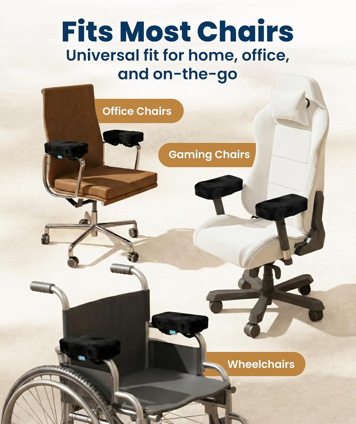 Everlasting Comfort Office Chair & Wheelchair Arm Pads - Memory Foam ArmRest Covers for Desk, Gaming Chair, Arm Pillow Seat Cover Cushions & Protectors to Relieve Pressure for Elbows