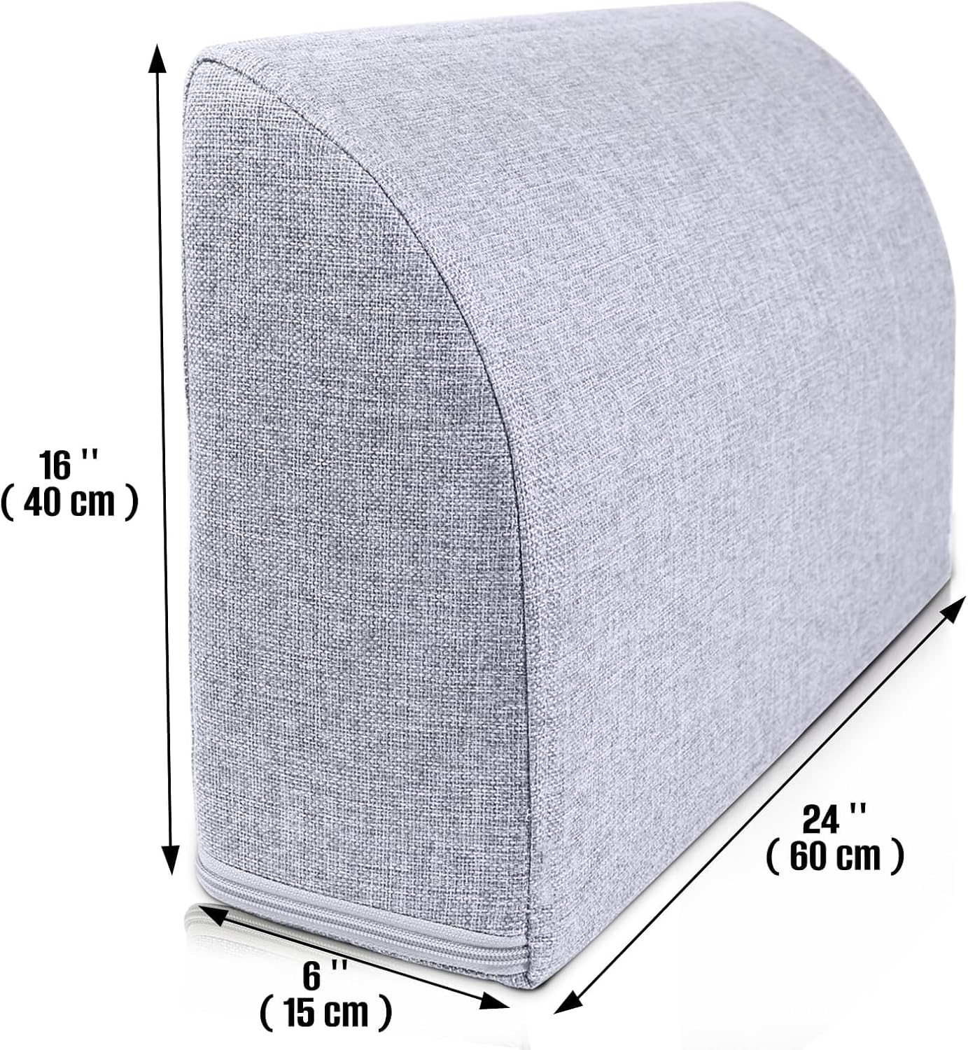 2PCS Sofa Couch Back Cushions, Backrest Support Pillow for Elderly,Extra Large Thick Lumbar Support Pillow for Home (6x24x13.2 in, Linen, Medium Grey)
