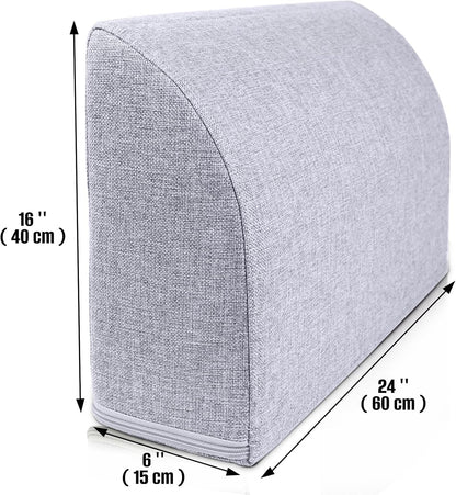 2PCS Sofa Couch Back Cushions, Backrest Support Pillow for Elderly,Extra Large Thick Lumbar Support Pillow for Home (6x24x13.2 in, Linen, Medium Grey)
