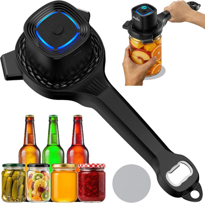 Electric Jar Opener for Seniors with Auto-Adjusting Gripper,Fit 1"-3.5" Cap | Rechargeable Jar & Bottle Openers for Weak Hands and Arthritis, Easy Twist Off Lid Opener with Rubber Gripper Pad，Red