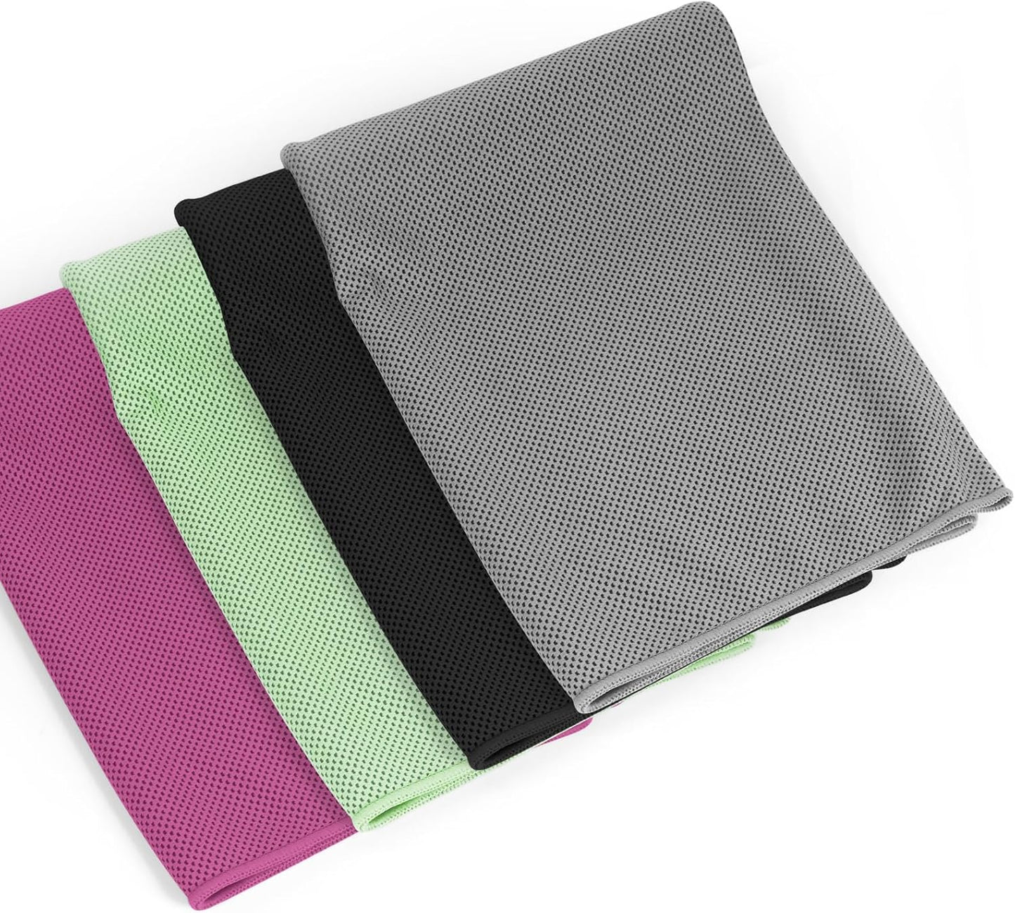 4 Pack Cooling Towels Wrap for Neck Face,Ice Cold Towel Rags Quick Dry for Gym Fitness Yoga Tennis Cycling Running Hiking Workout Sweat(Multicolor-02)