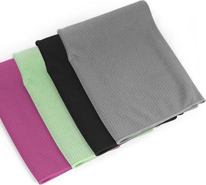 4 Pack Cooling Towels Wrap for Neck Face,Ice Cold Towel Rags Quick Dry for Gym Fitness Yoga Tennis Cycling Running Hiking Workout Sweat(Multicolor-02)