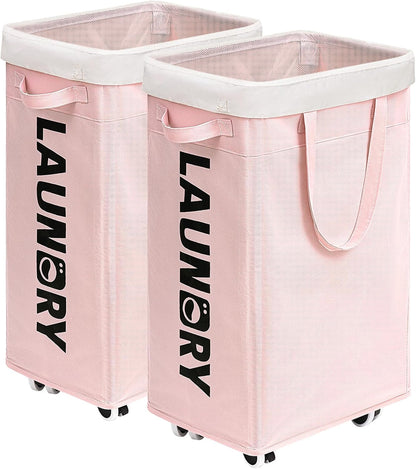 Goodpick 75L Laundry Basket with Wheels & Removable Wash Bag for Dorm | Rolling Laundry Basket with Handles for Dirty Clothes, Fodable Hamper for Laundry Room, Dorm Room Essentials, Grey