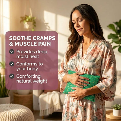 Nature's Approach Basic Herb Pack Heating Pad, Indigo | 12-herb aromatherapy rice & flaxseed fill for hot or cold therapy on neck, back, shoulders & more