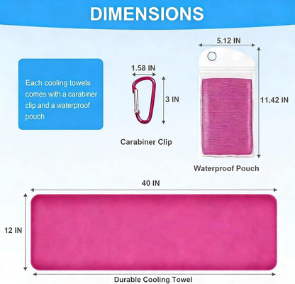 4 Pack Cooling Towels for Neck and Face(40"x12"), Cooling Neck Wraps, Ice Towel for Hot Weather, Soft Breathable Gym Towel, Cool Towel for Workout, Camping, Yoga, Sport, Running
