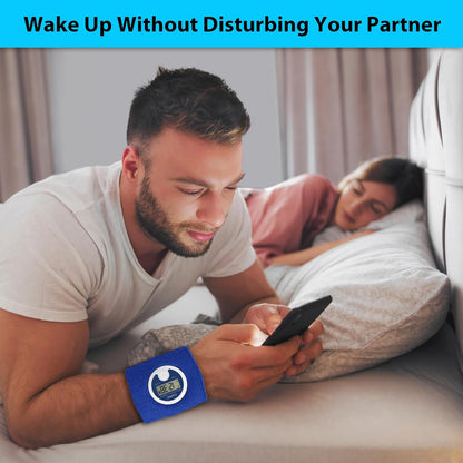 Coolfire Vibrating Alarm Clock Wristband, Silent Wake-Up Watch for Heavy Sleepers, Won’t Disturb Partner, Couples/Roommates, Deaf/Hearing Impaired, 4 Alarms, Bluetooth App, Rechargeable (Purple)