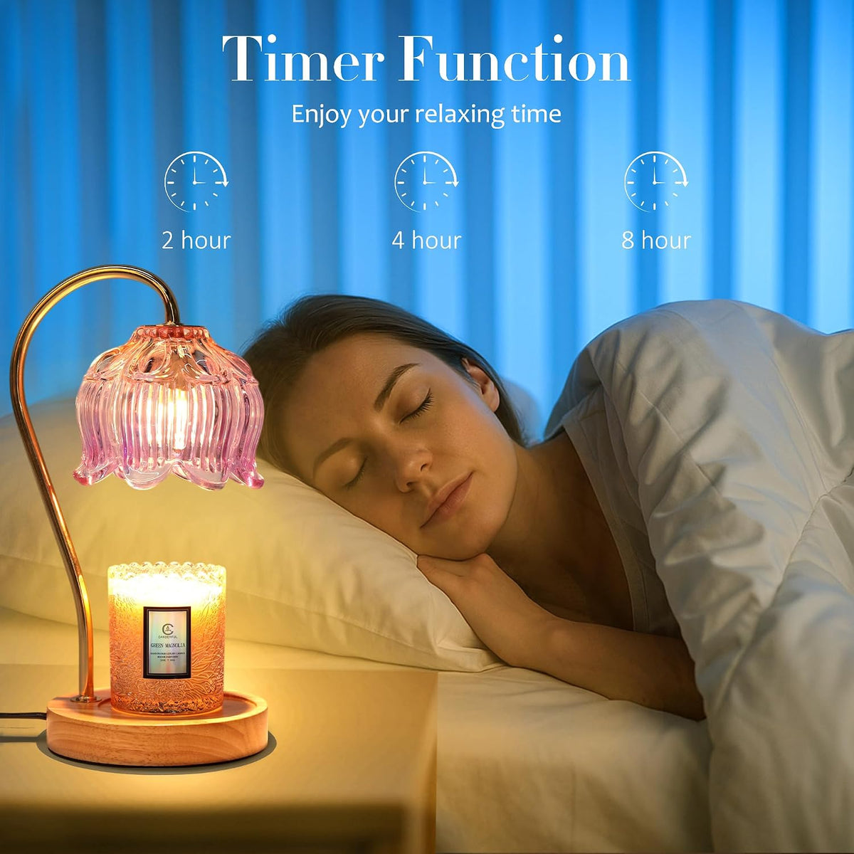 Flower Candle Warmer Lamp with Timer & Dimmer