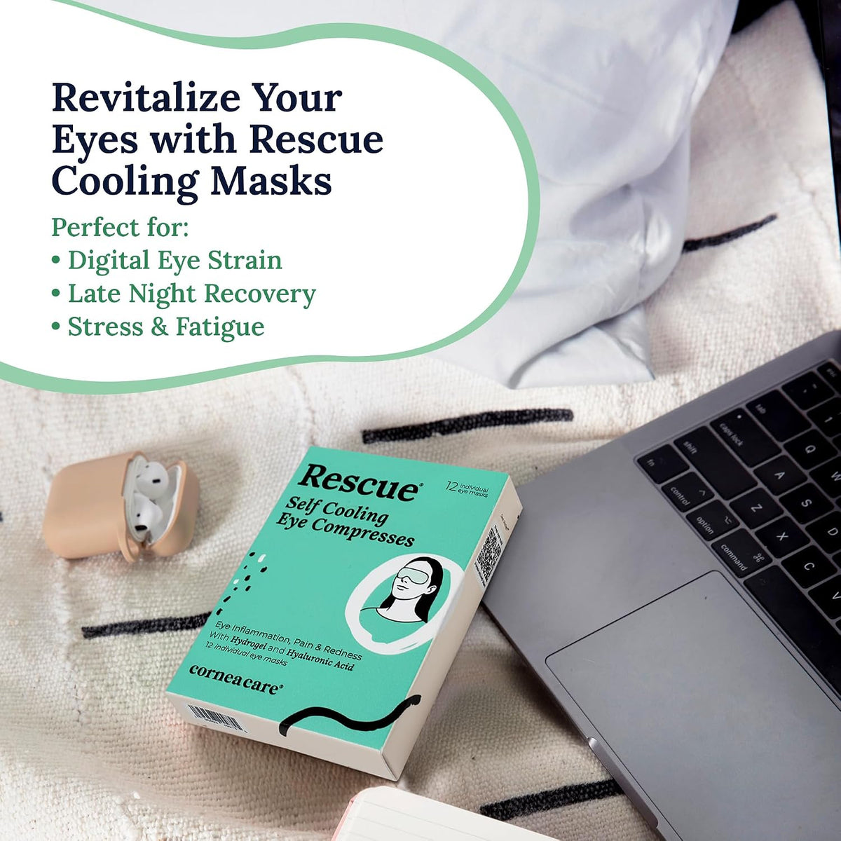 CorneaCare Rest Self Heating Warm Compress for Dry, Tired Eyes | 30 Count