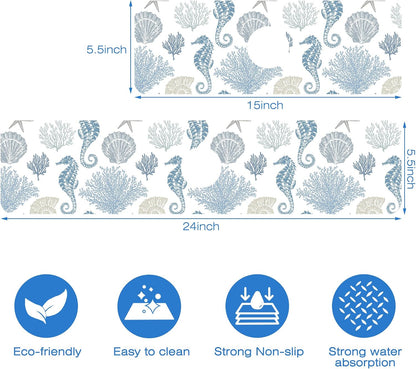 Abstract Watercolor Leaves Sink Faucet Absorbing Mat Sink Splash Guard Faucet Mat Draining Mat Fast Drying Sink Protectors for Kitchen and Bathroom 5.5"×15"