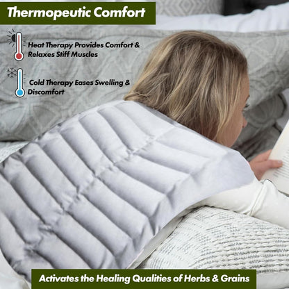 Kozi Weighted Heating Pad Microwavable|Hot & Cold Aromatherapy Neck and Back wrap|Moist Heat for Cramps, Muscles, Joints, Back, Neck and Shoulders, Heat Compress Pillow