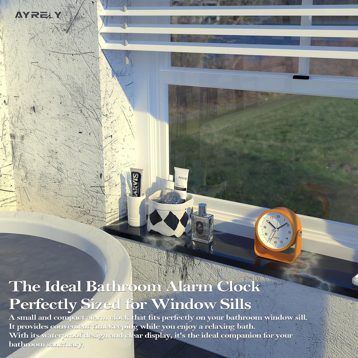 AYRELY® 3.5" Small Analog Travel Alarm Clock, Battery Operated Desk Clock