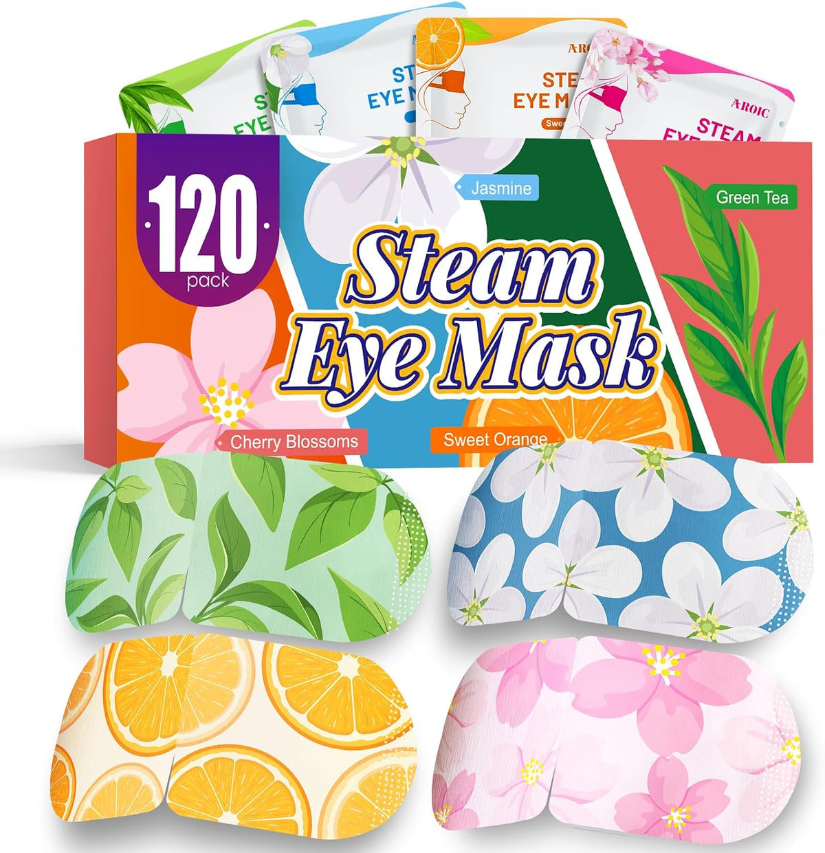 60 Pack Steam Eye Masks Disposable, Heated Eye Mask Warm Compress for Eyes