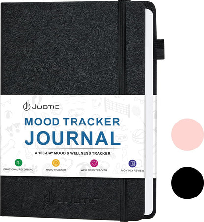 JUBTIC Mood Tracker Journal, Mental Health Journal for Women, 100-Day Self Care & Anxiety Journal with Wellness Tracker and Monthly Reflection, ADHD Planner to Practice Positive Thinking, Rose Gold