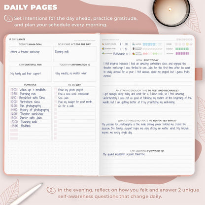Clever Fox Self-Care Journal for Women, Daily Planner 5.8x8.3 Aquamarine | 3-month mental health journal, habit tracker, wellness journaling supplies for women & teen girls, gratitude & mood log