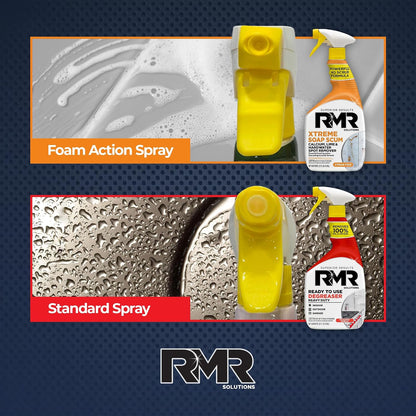 RMR Grease & Grime Eraser Kit – Degreaser & Cleaner + Xtreme Soap Scum Remover, Fast-Acting Kitchen & Bathroom Cleaning System for Grease, Soap Scum, Calcium & Hard Water Buildup, 2–32 Oz Bottles