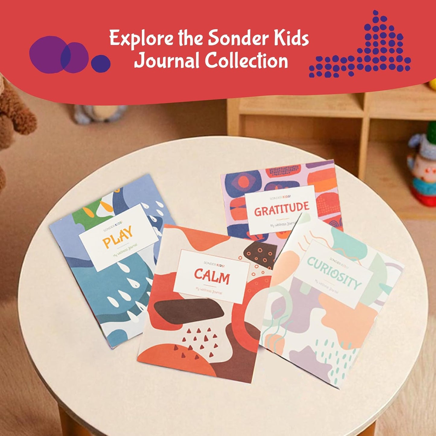 Sonder Kids Wellness Gratitude Journal - Kids Journal for Girls and Boys, Hands-On Activities like Crosswords, Coloring and Nature Prompts, Undated, Ages 6-12, 56 pages