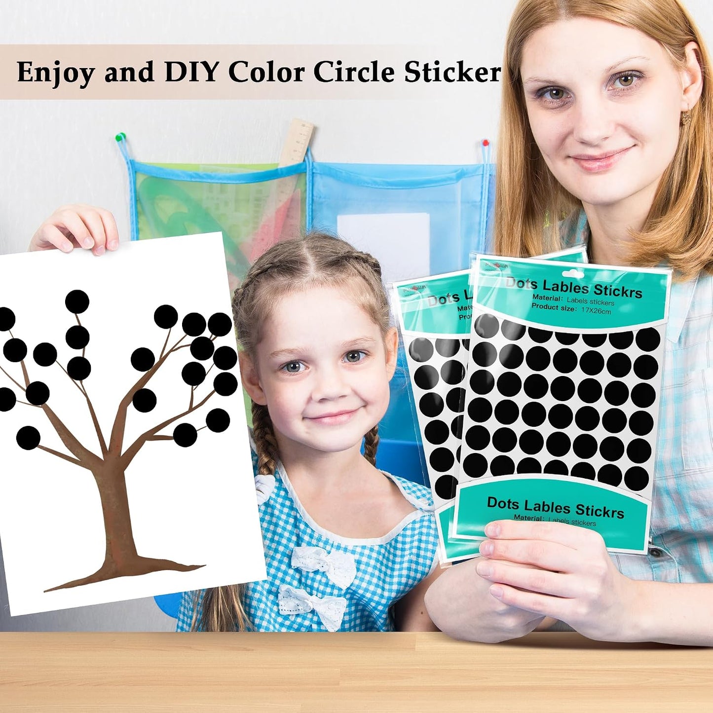 PARLAIM 1050 PCS Color Coding Labels Circle Dot Stickers,10 Color Style Colorful Coding Label Sticker for Office,Student Classroom